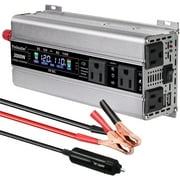 LVYUAN 1000 Watts Car Power Inverter DC 12V to 110V AC Converter with LCD Display 4 AC Outlets and Dual USB for Car RV Camping